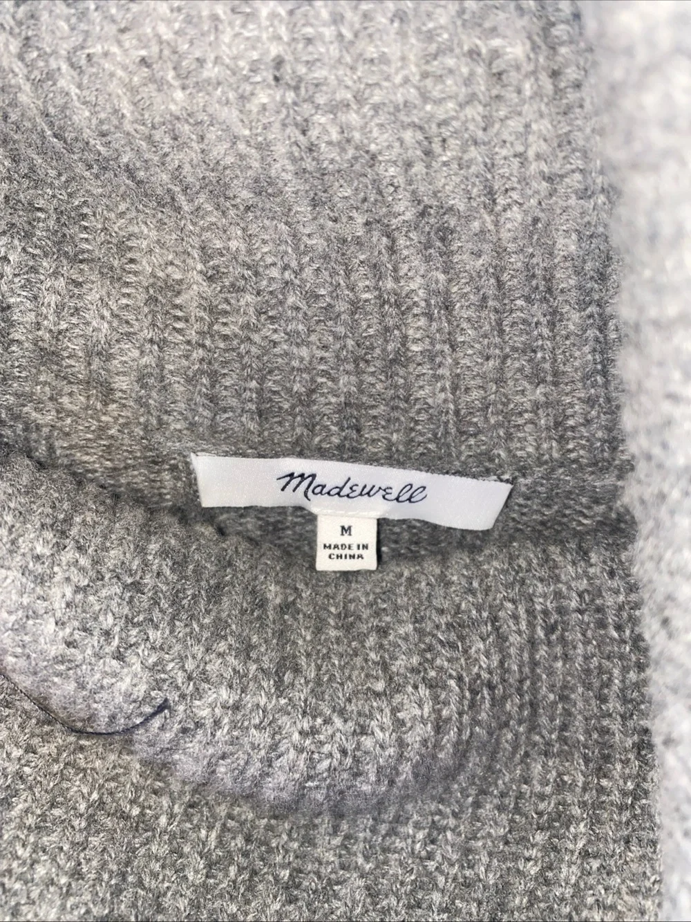Madewell Colorblock Turtleneck Sweater Dress - Gray, Navy & Pink
